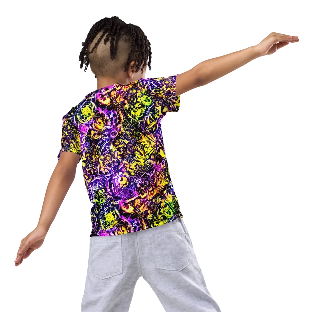 Psychedelic Prism on Kids Crew Neck T-Shirt — Back