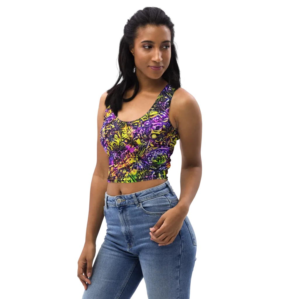 Psychedelic Prism on Crop Top — Left Front