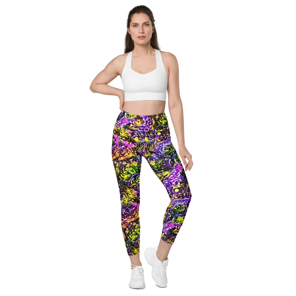 Psychedelic Prism on Leggings with Pockets — Front