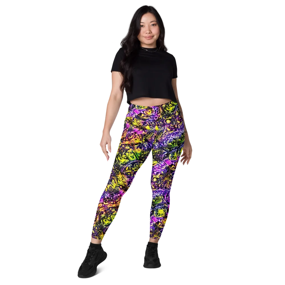 Psychedelic Prism on Leggings with Pockets — Front