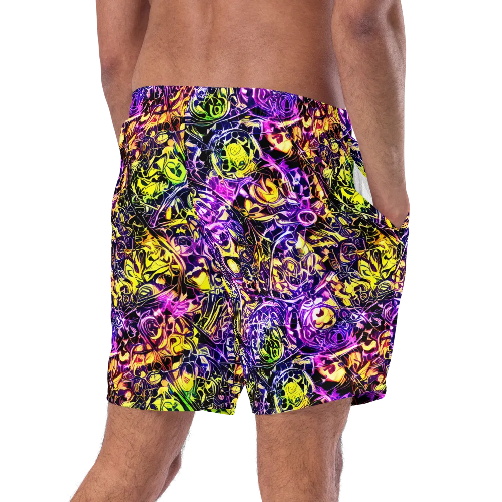Psychedelic Prism on Swim Trunks — Right Back