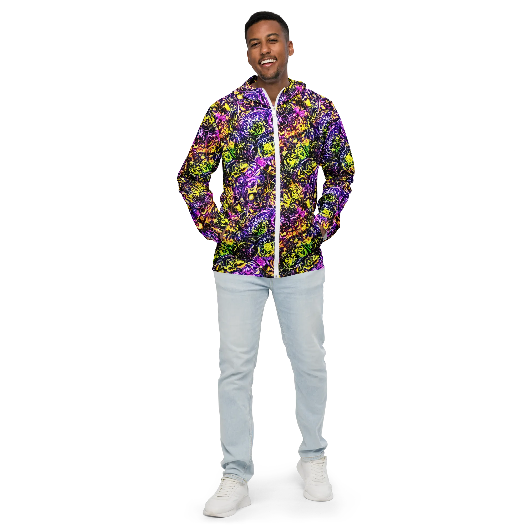 Psychedelic Prism on Men's Windbreaker — Front