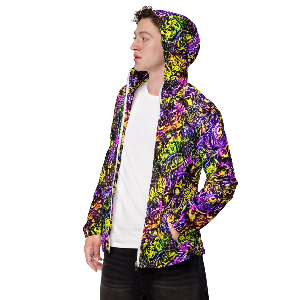Psychedelic Prism on Men's Windbreaker — Left Front
