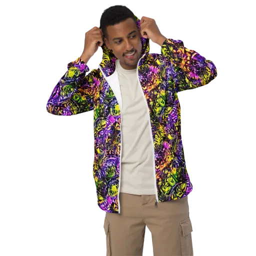 Psychedelic Prism on a Men's Windbreaker