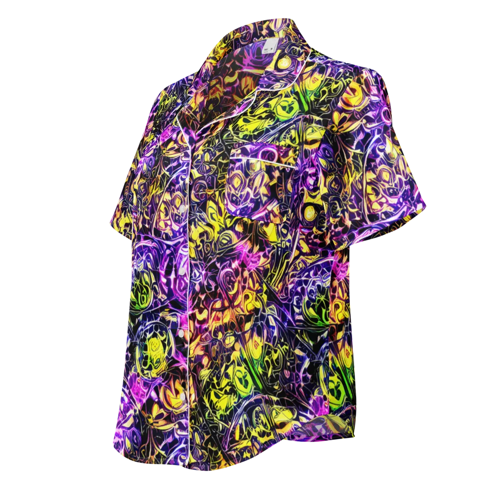 Psychedelic Prism on Women's Short Sleeve Pajama Top — Left Front