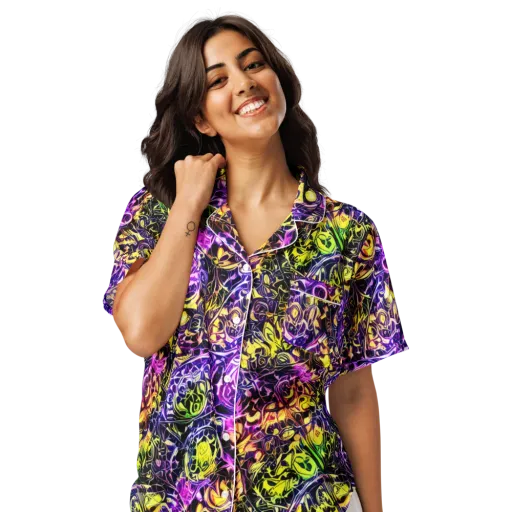 Psychedelic Prism on a Women's Short Sleeve Pajama Top