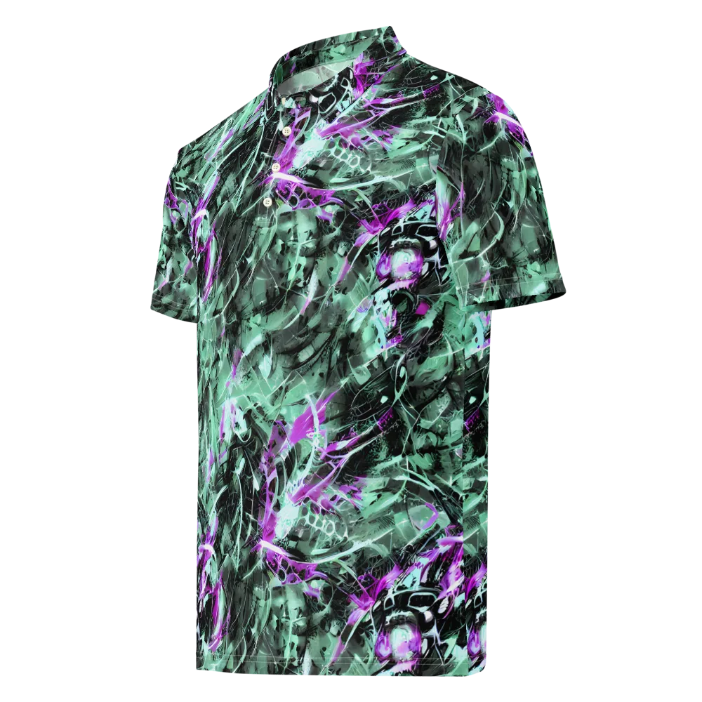 Amethyst Flux on Men's Slim Fit Polo Shirt — Left Front