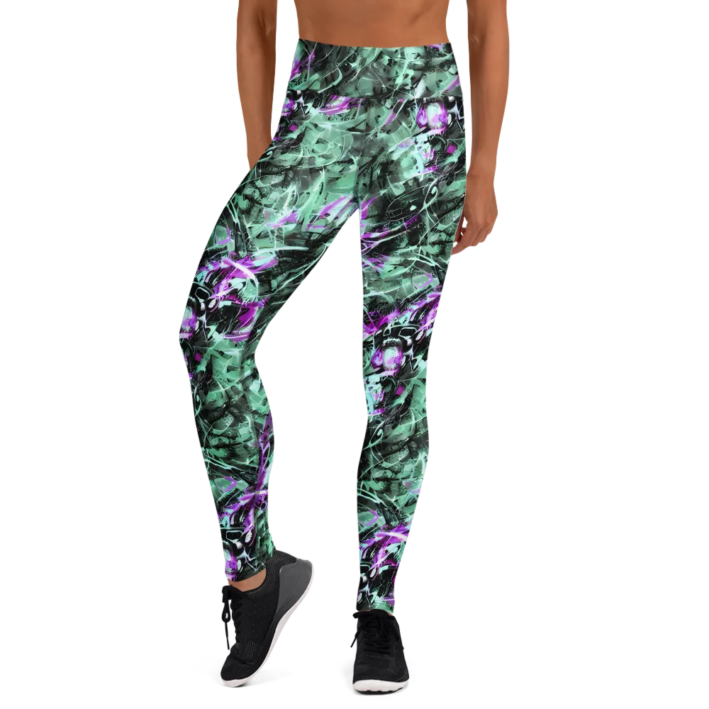 Amethyst Flux on Yoga Leggings — Front