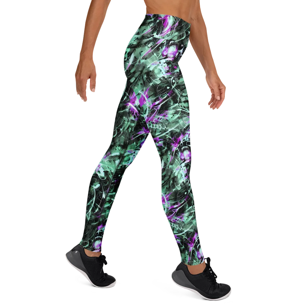 Amethyst Flux on Yoga Leggings — Right