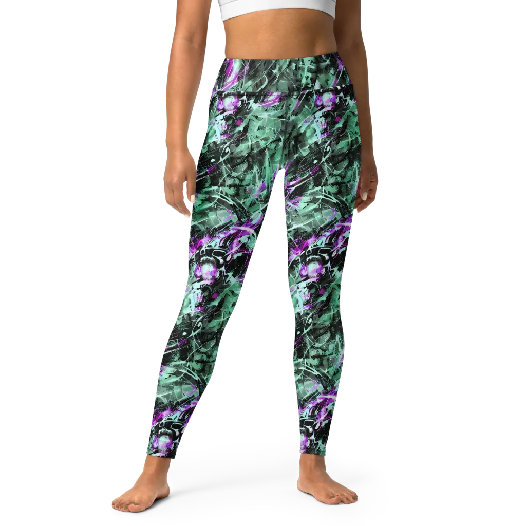 Amethyst Flux on Yoga Leggings — Front