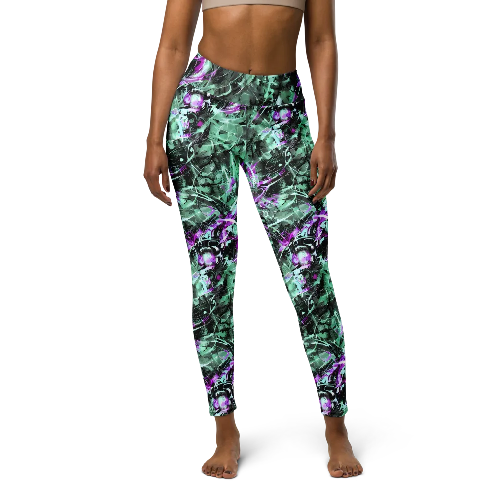 Amethyst Flux on Yoga Leggings — Front
