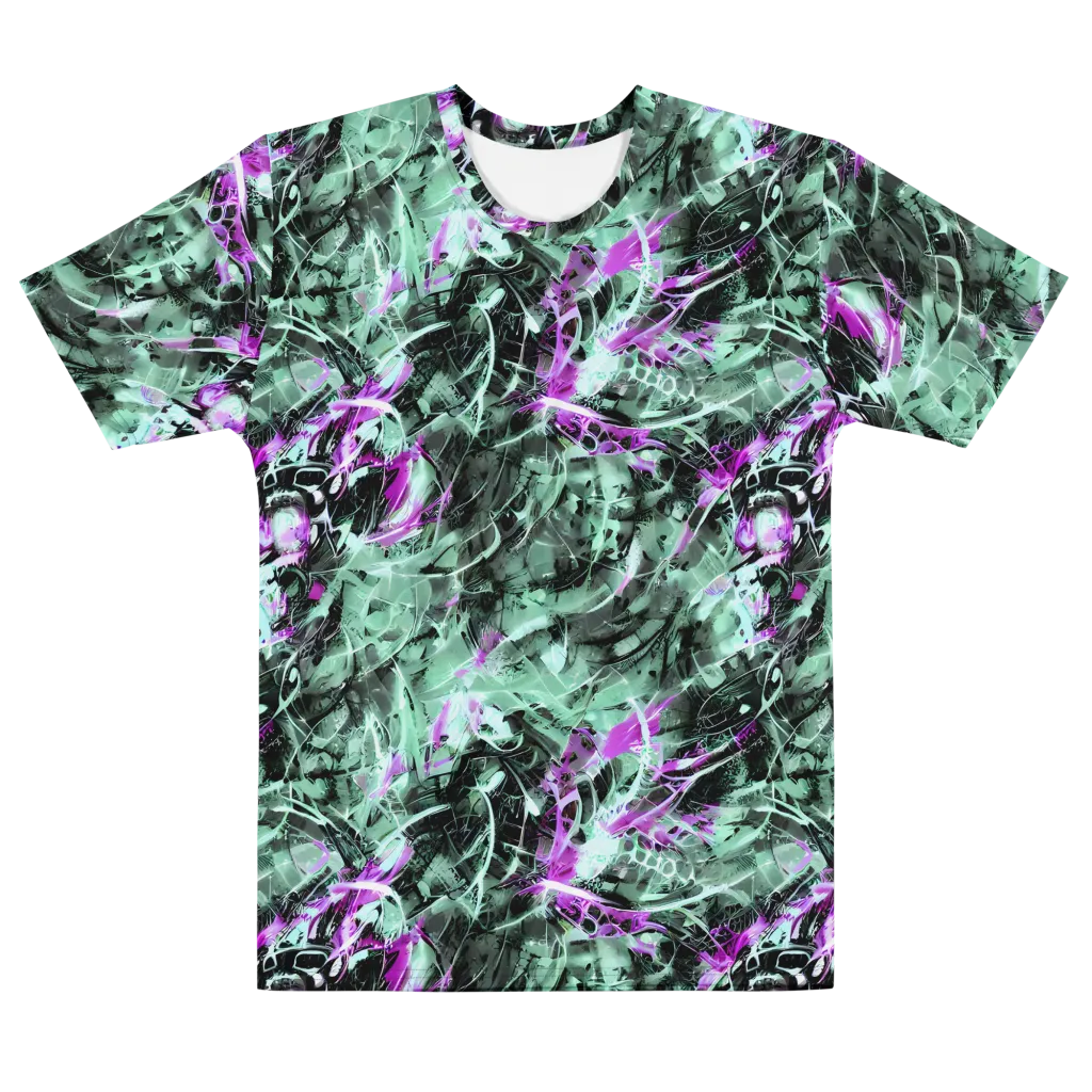 Amethyst Flux on Men's Cotton Crew Neck T-Shirt — Front