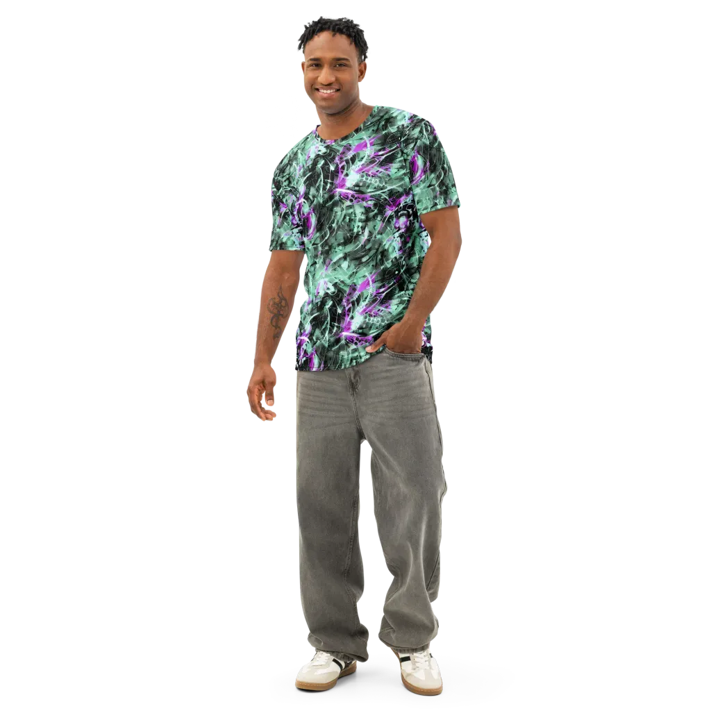 Amethyst Flux on Men's Cotton Crew Neck T-Shirt — Front