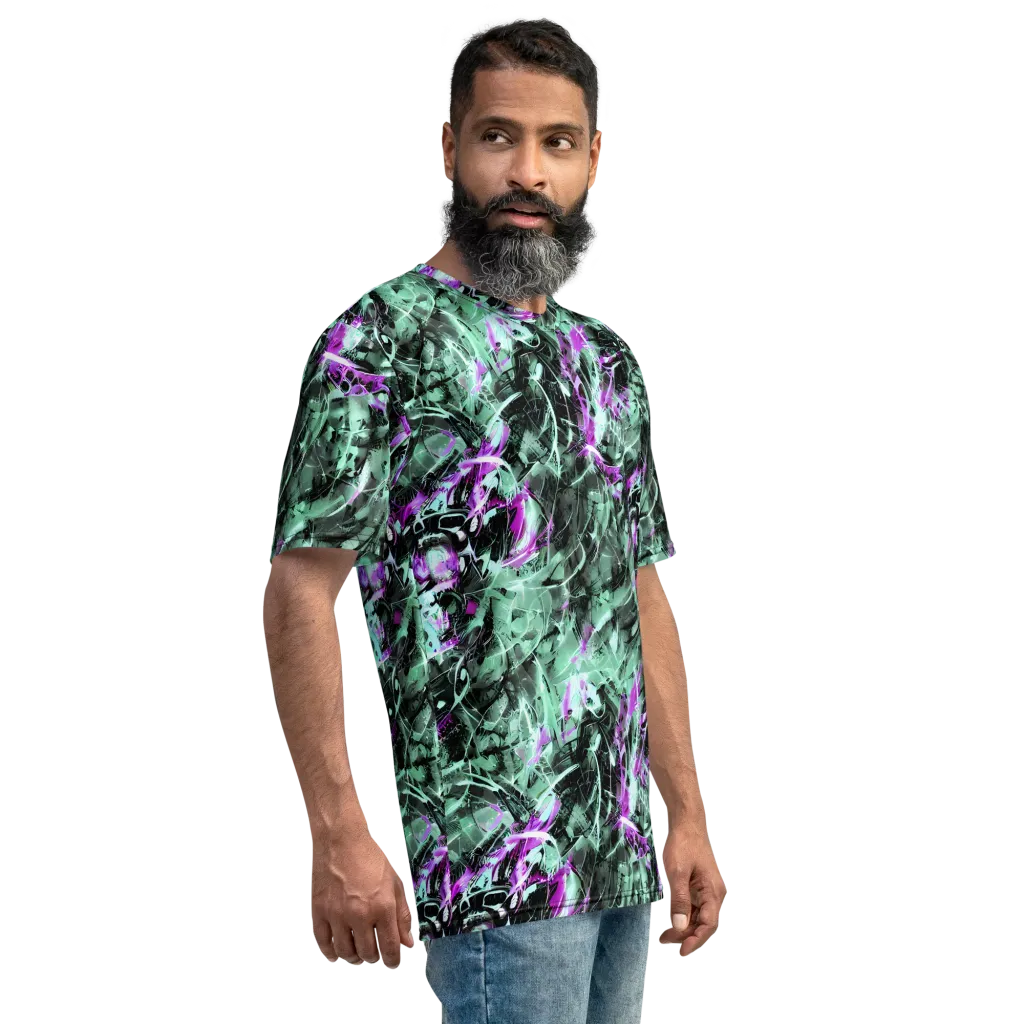 Amethyst Flux on Men's Crew Neck T-Shirt — Right