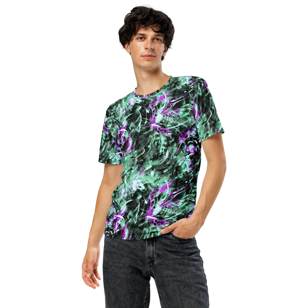Amethyst Flux on Men's Crew Neck T-Shirt — Front