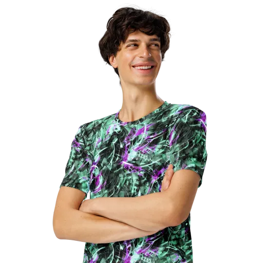 Amethyst Flux on a Men's Crew Neck T-Shirt
