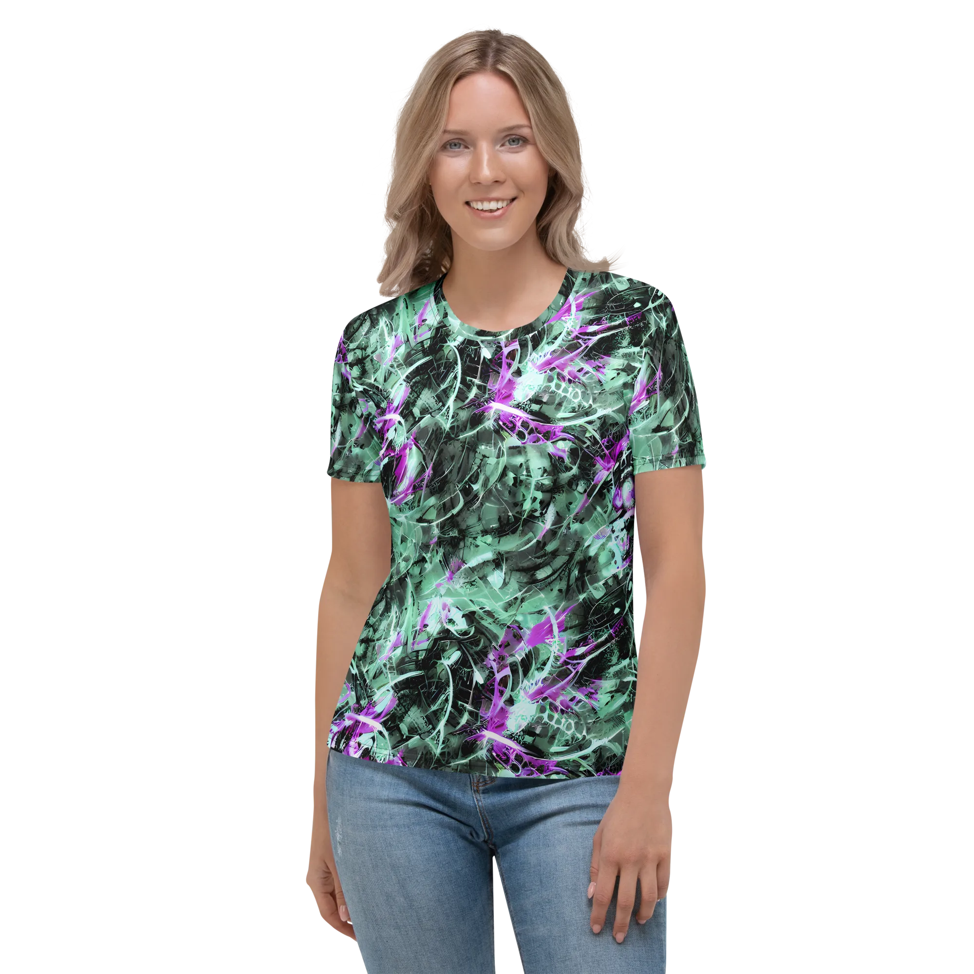 Amethyst Flux on Women's Crew Neck T-Shirt — Front