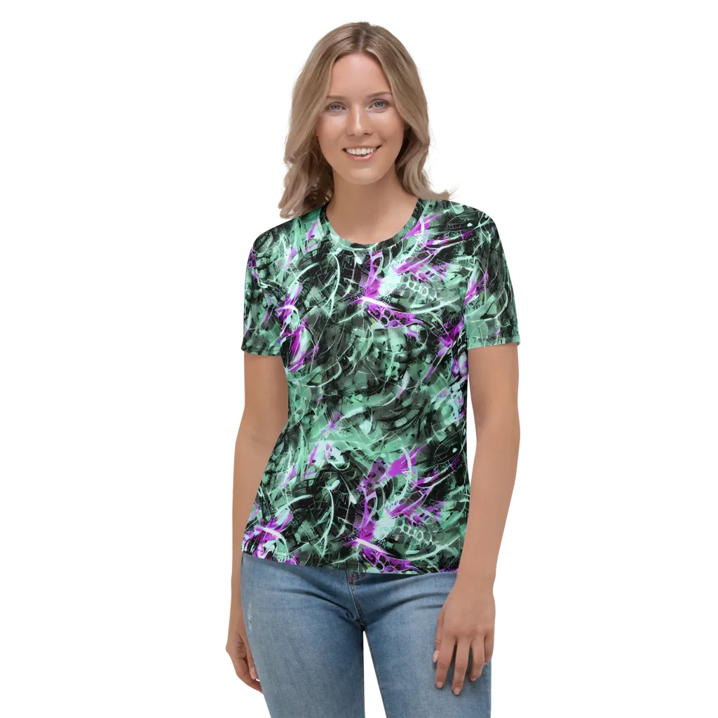 Amethyst Flux on Women's Crew Neck T-Shirt — Front