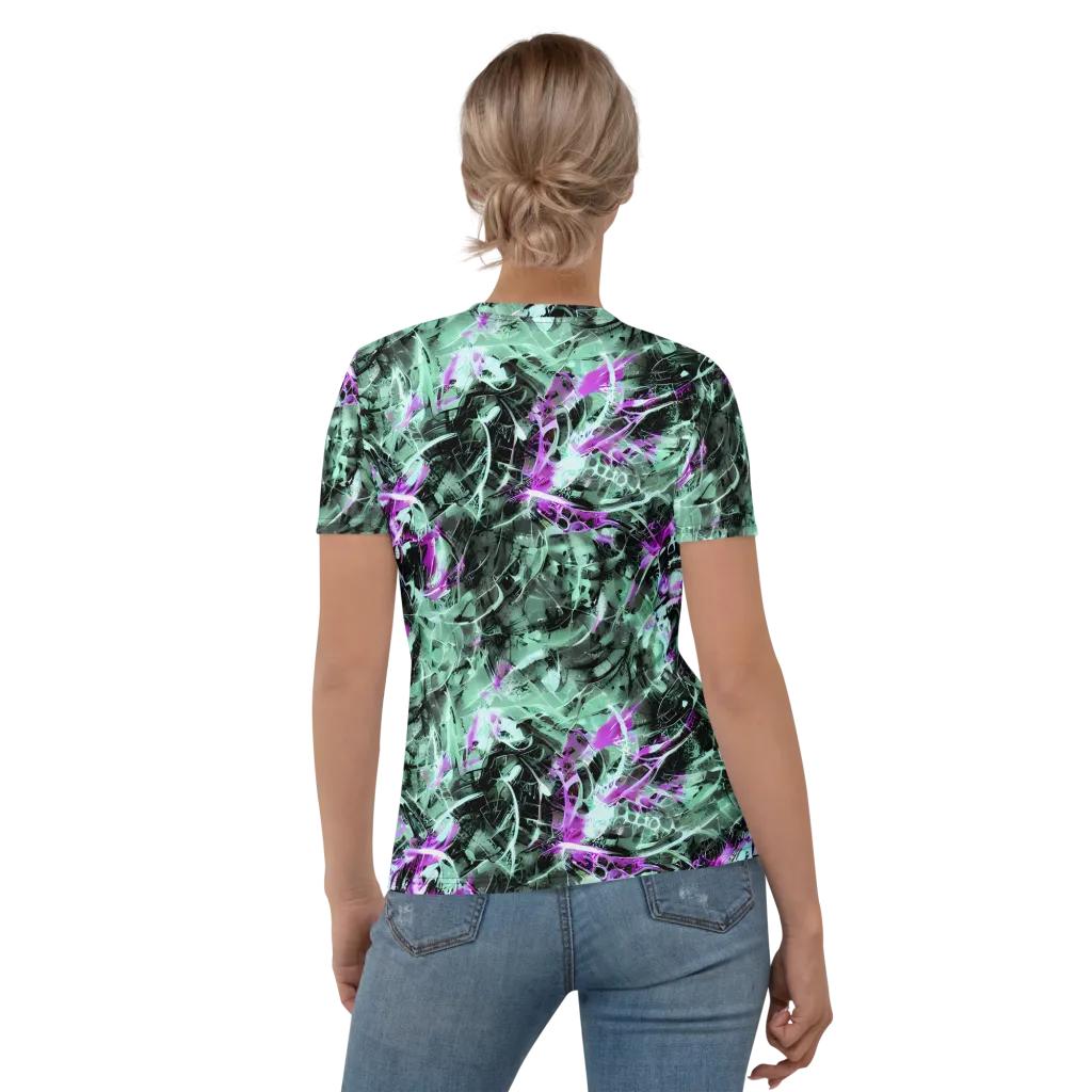 Amethyst Flux on Women's Crew Neck T-Shirt — Back