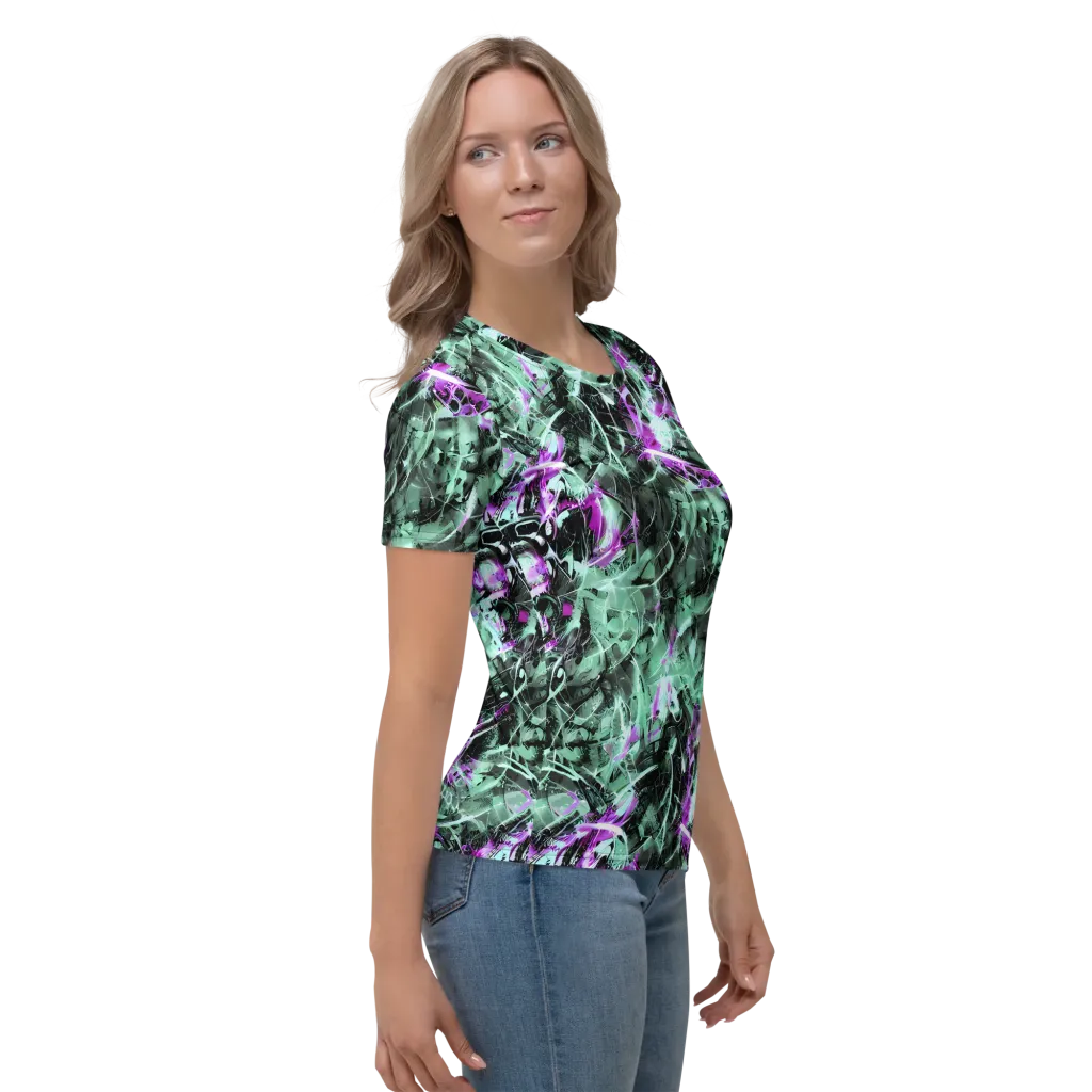 Amethyst Flux on Women's Crew Neck T-Shirt — Right