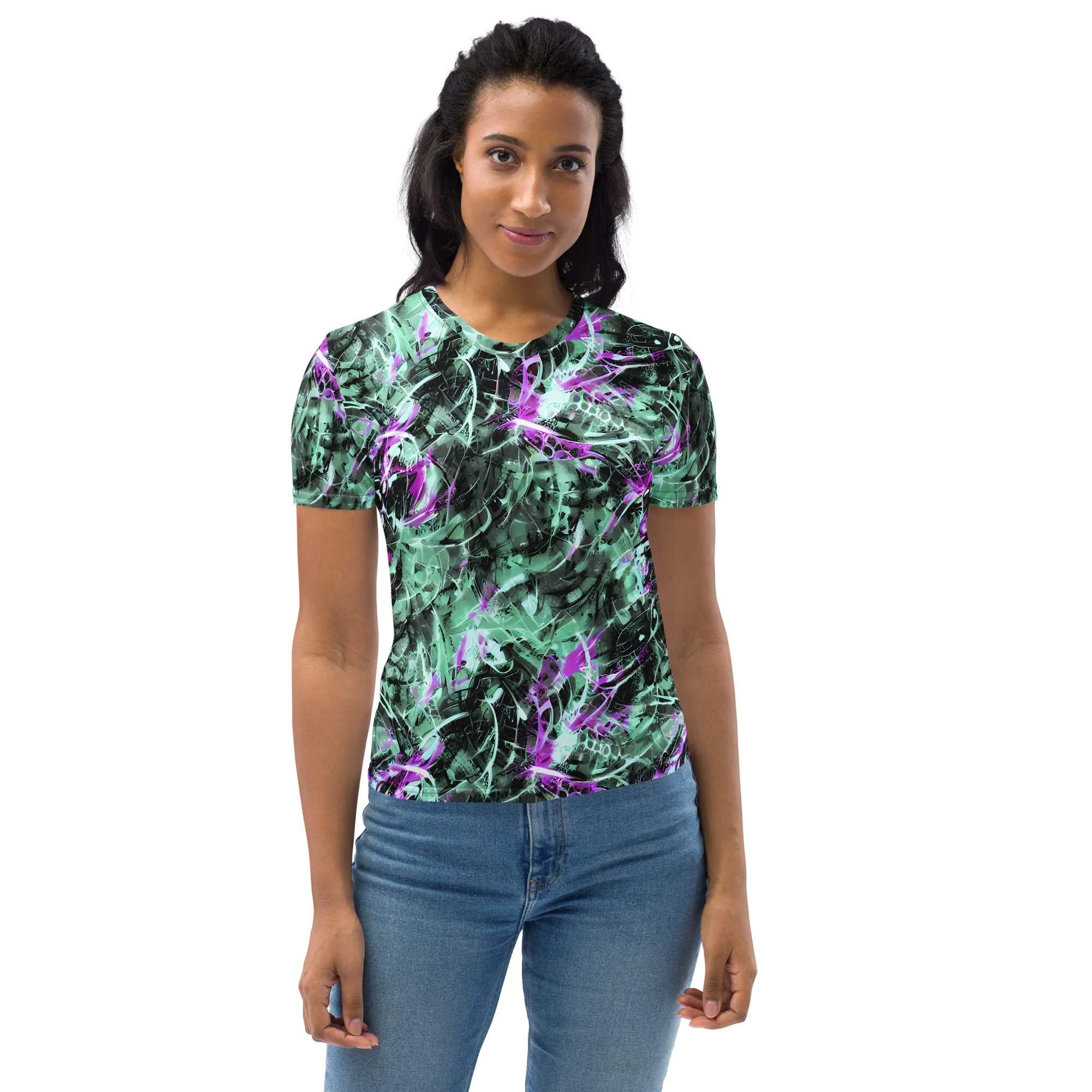 Amethyst Flux on Women's Crew Neck T-Shirt — Front