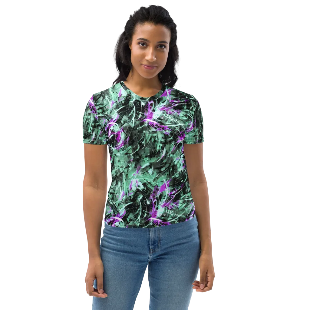 Amethyst Flux on Women's Crew Neck T-Shirt — Front