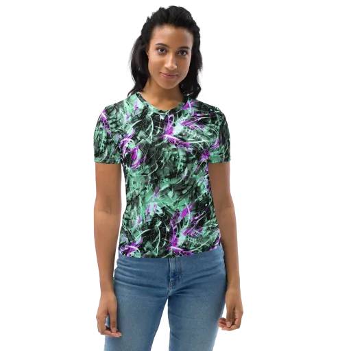 Amethyst Flux on a Women's Crew Neck T-Shirt