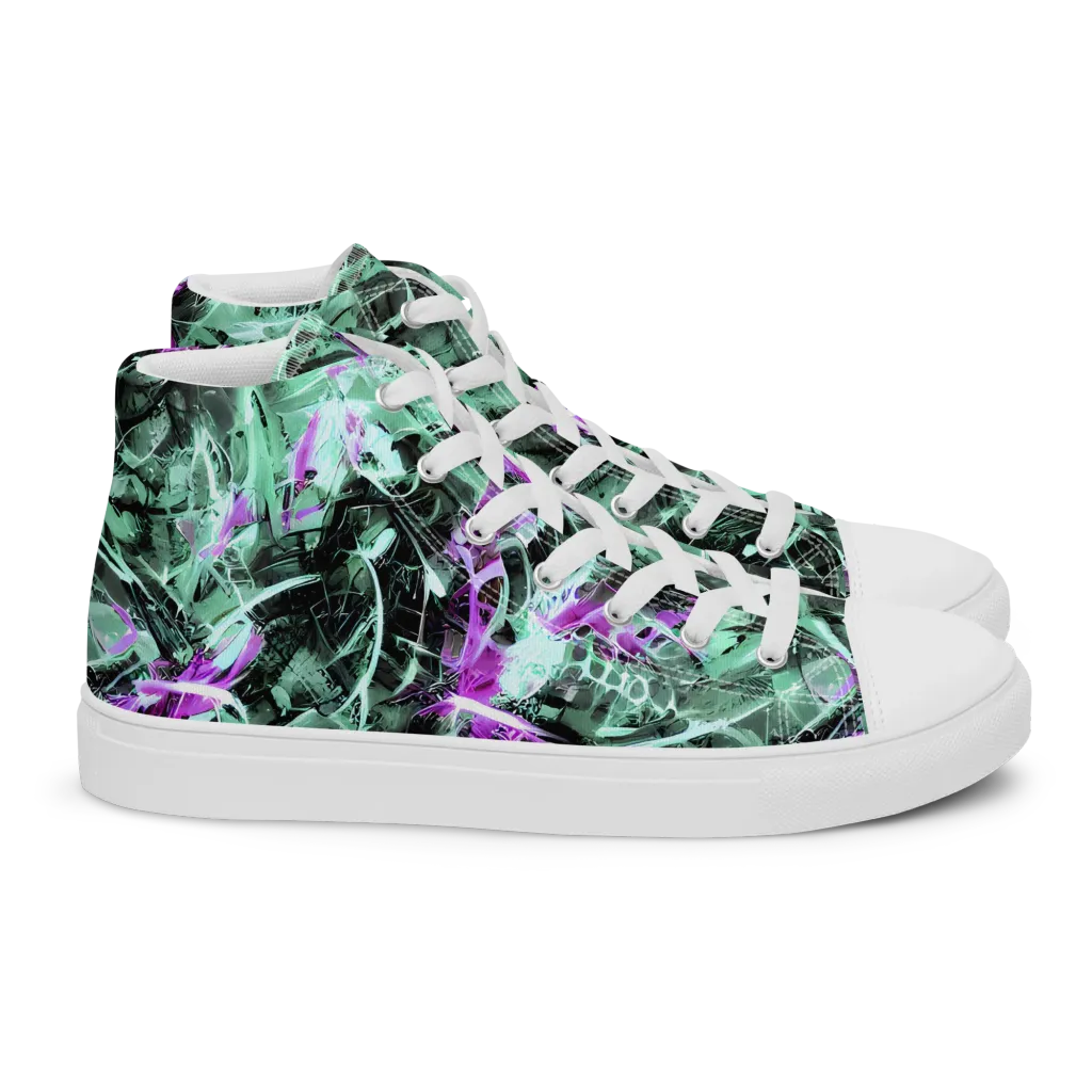 Amethyst Flux on Women's High Top Canvas Shoes — Right