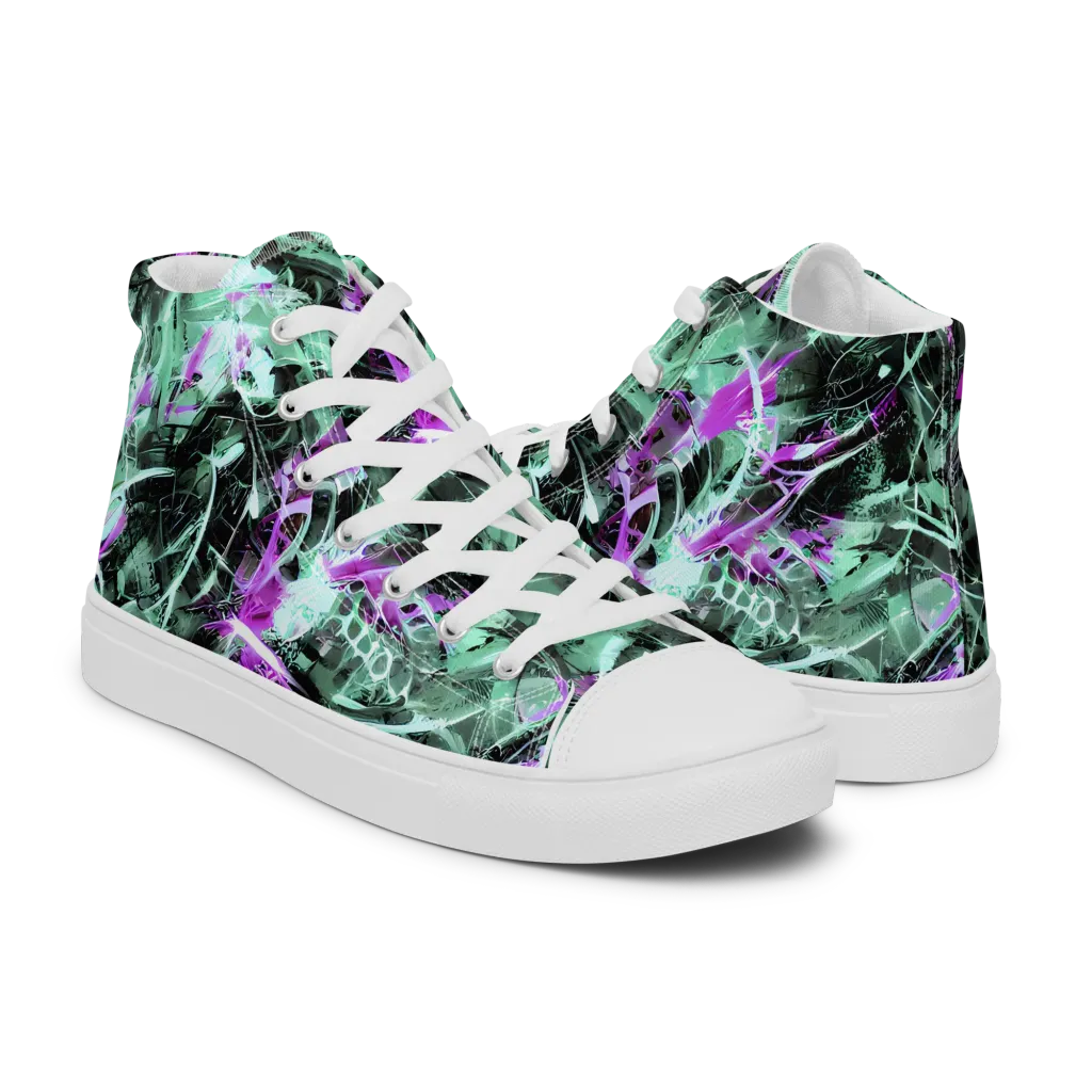 Amethyst Flux on Women's High Top Canvas Shoes — Right