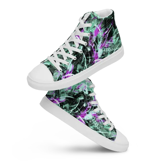 Amethyst Flux on a Women's High Top Canvas Shoes