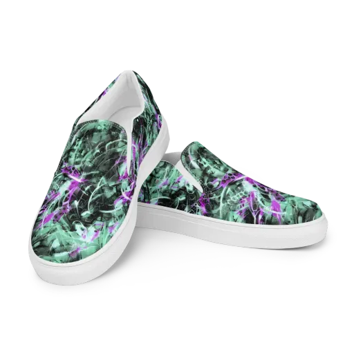 Amethyst Flux on a Men's Slip-On Canvas Shoes