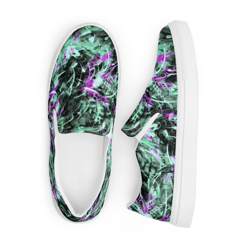 Amethyst Flux on Men's Slip-On Canvas Shoes — Front