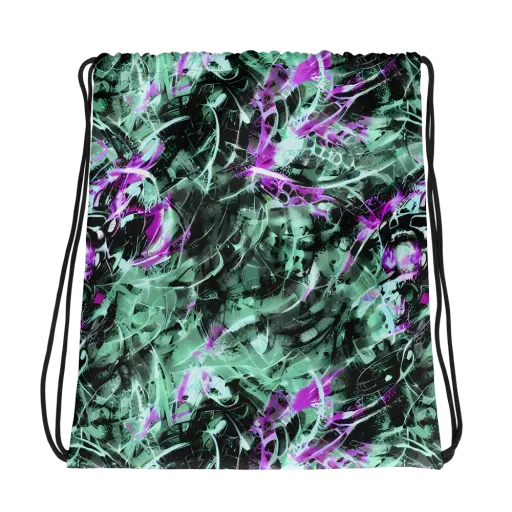 Amethyst Flux on a Drawstring Bag