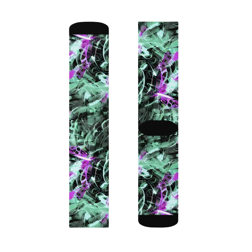 Amethyst Flux on Socks — Left Sock