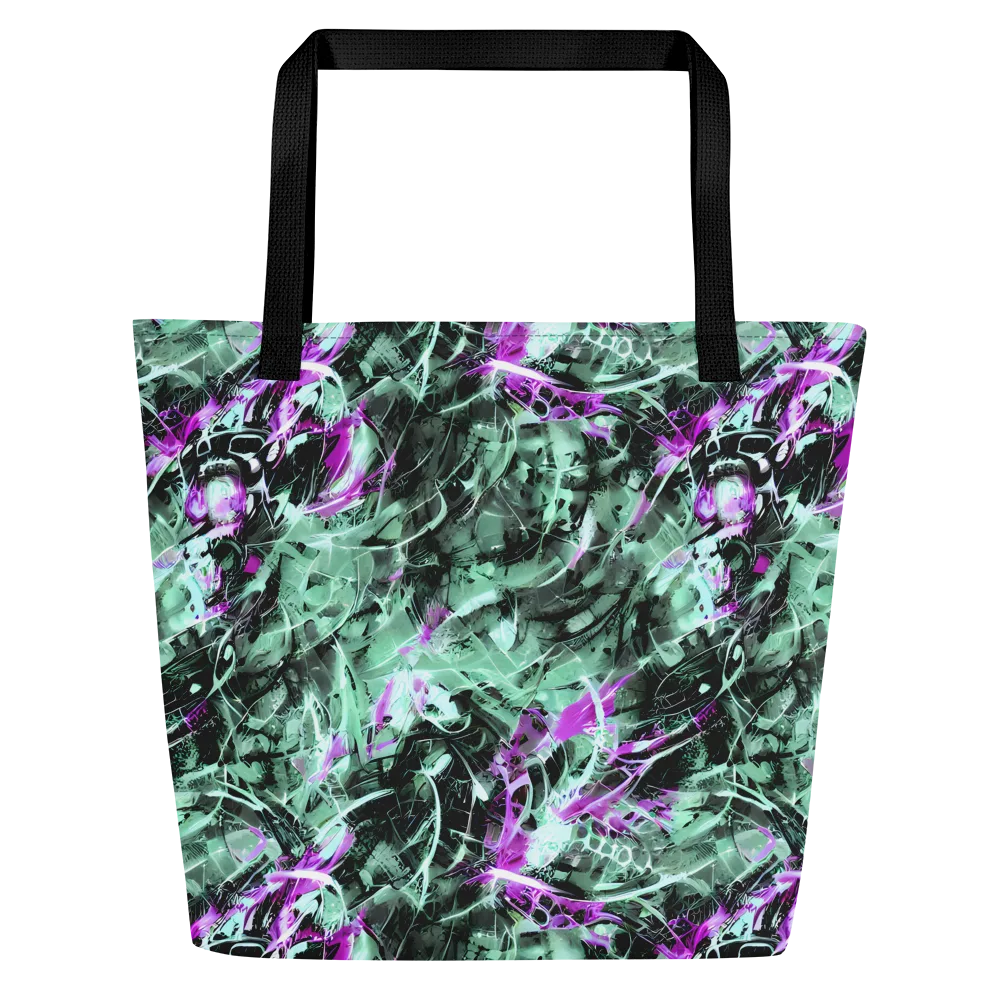 Amethyst Flux on Large Tote Bag W/ Pocket — Front