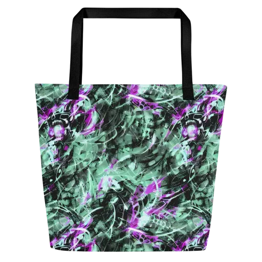 Amethyst Flux on a Large Tote Bag W/ Pocket
