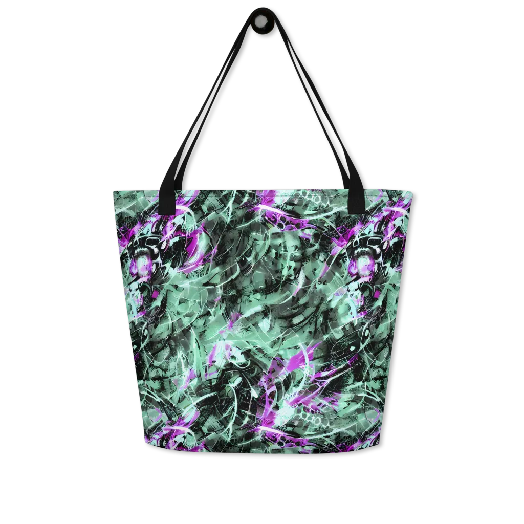 Amethyst Flux on Large Tote Bag W/ Pocket — Front