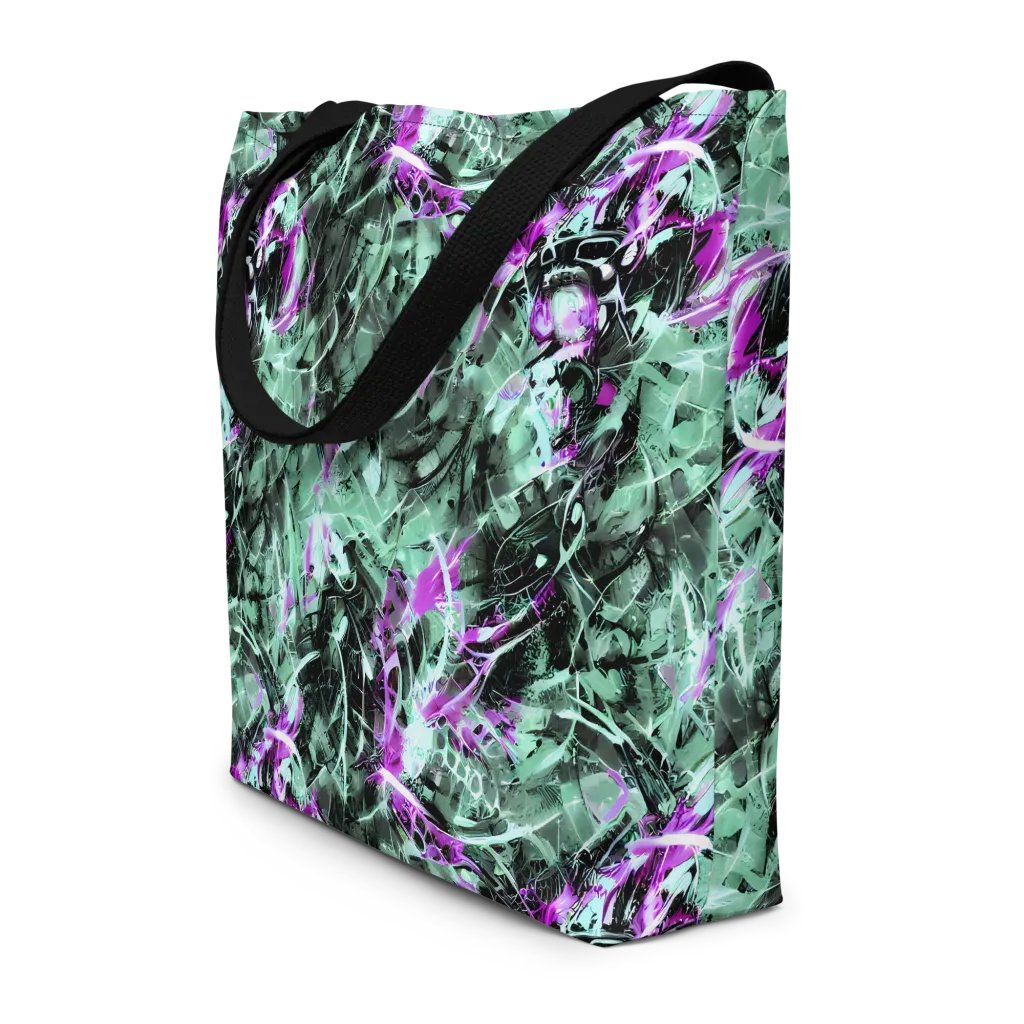 Amethyst Flux on Large Tote Bag W/ Pocket — Front
