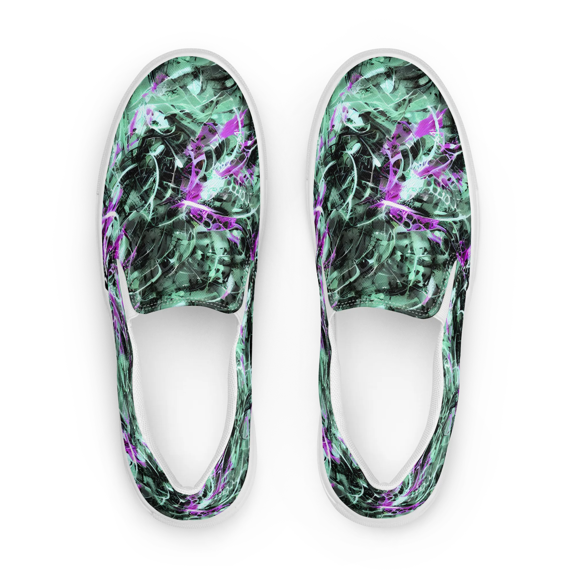 Amethyst Flux on Women's Slip-On Canvas Shoes — Front