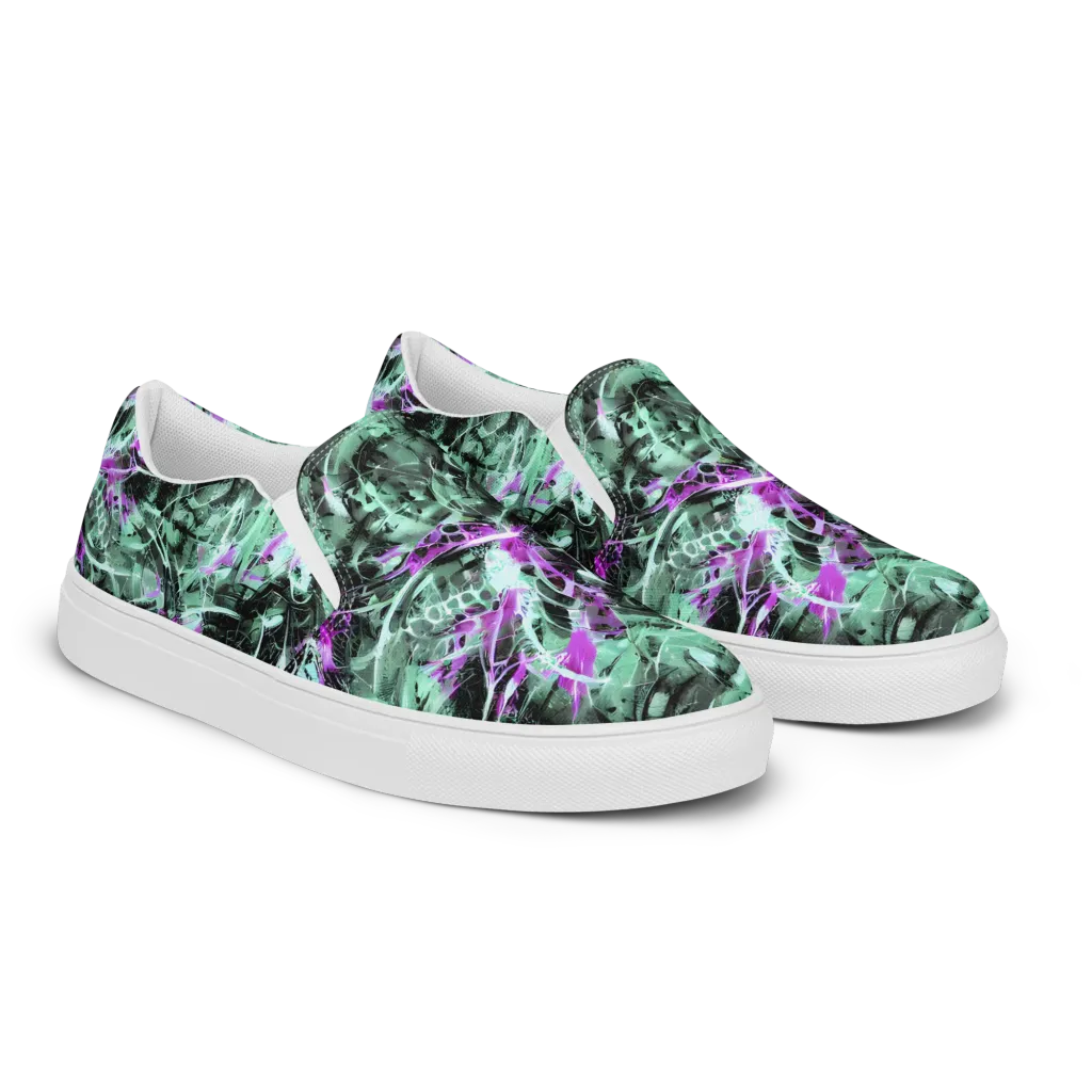 Amethyst Flux on Women's Slip-On Canvas Shoes — Right Front