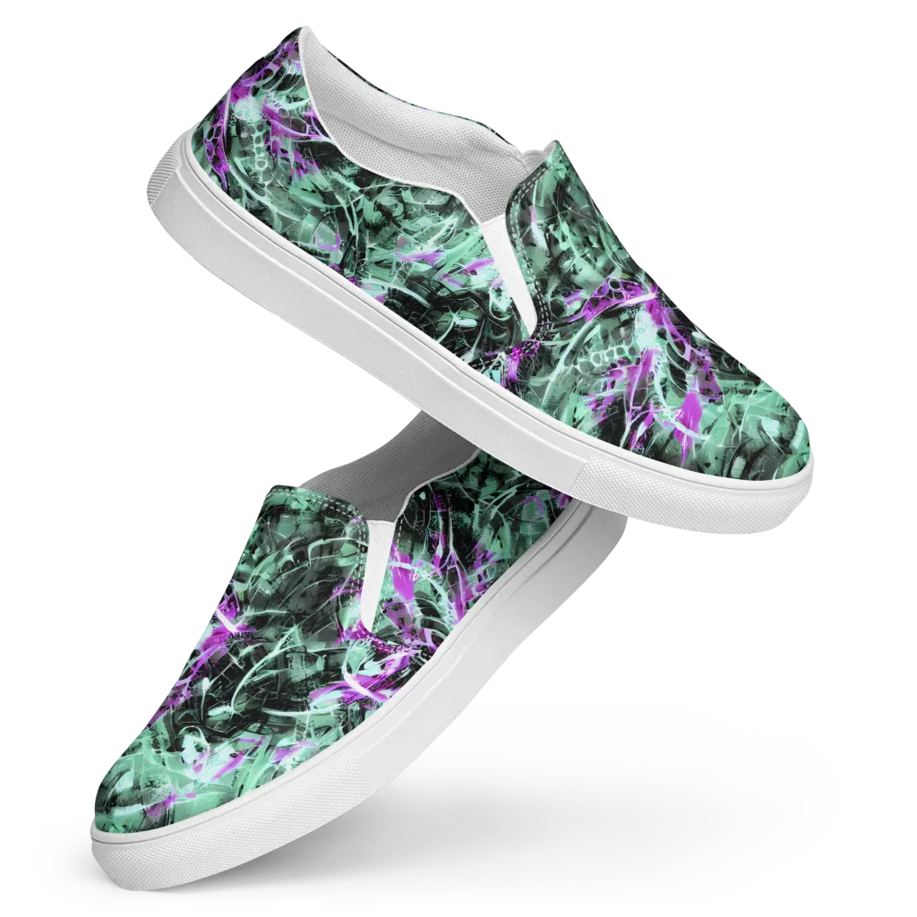 Amethyst Flux on Women's Slip-On Canvas Shoes — Front