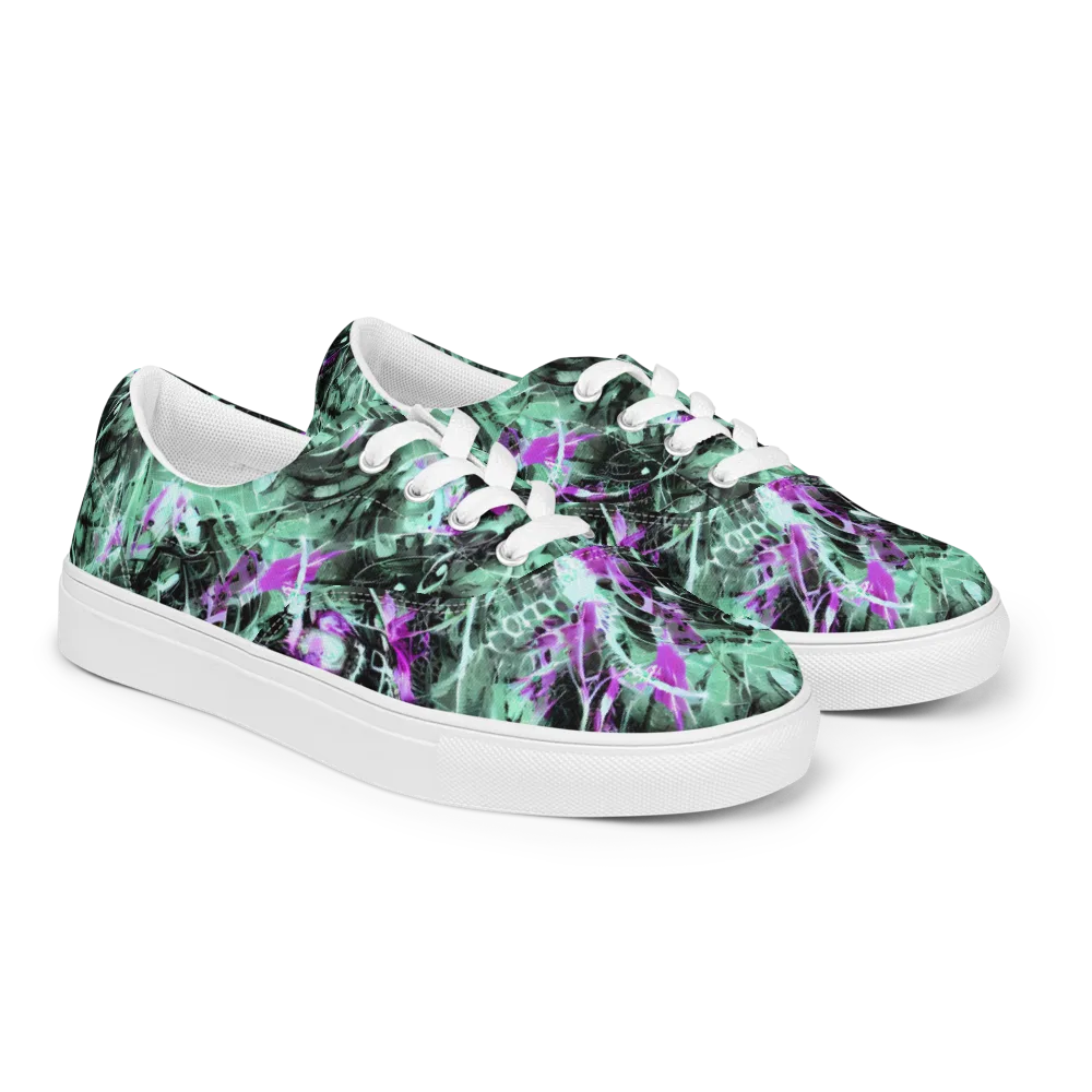Amethyst Flux on Men's Lace-Up Canvas Shoes — Right Front