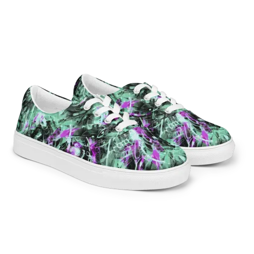 Amethyst Flux on a Men's Lace-Up Canvas Shoes