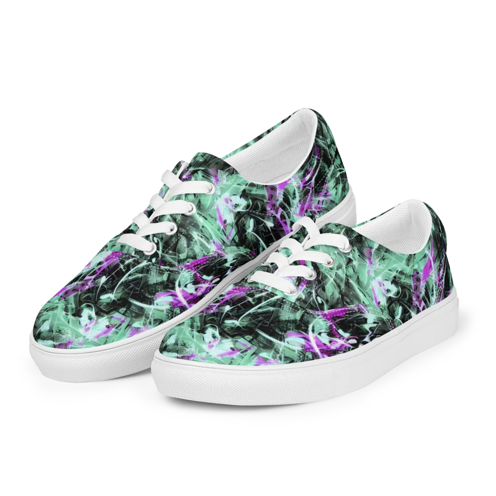 Amethyst Flux on Men's Lace-Up Canvas Shoes — Left Front