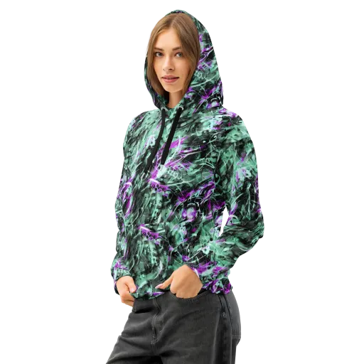 Amethyst Flux on a Cotton Hoodie