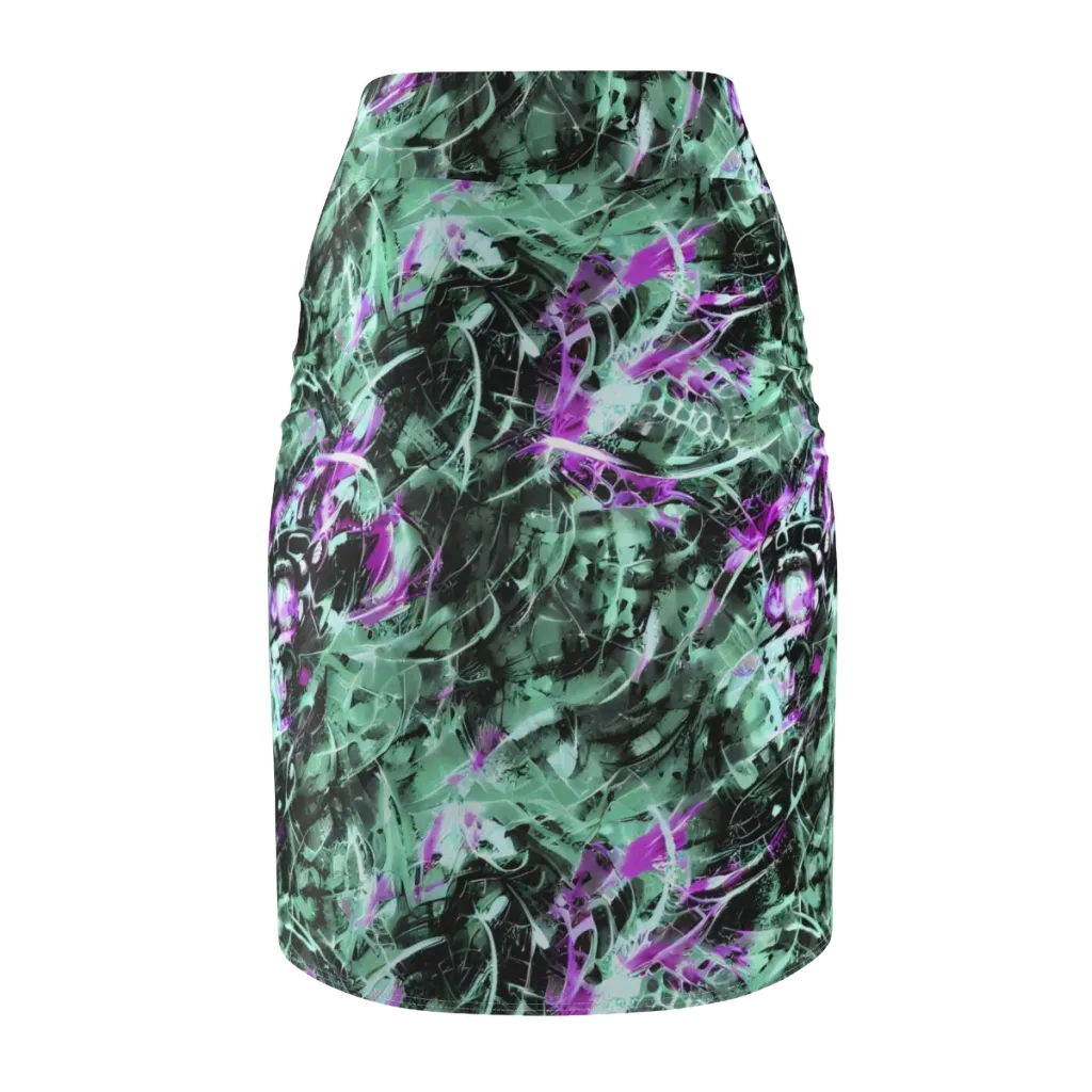 Amethyst Flux on Pencil Skirt — Back