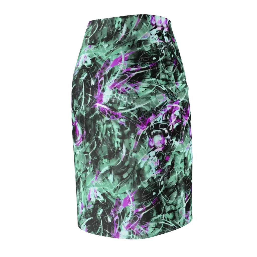 Amethyst Flux on Pencil Skirt — Back Side