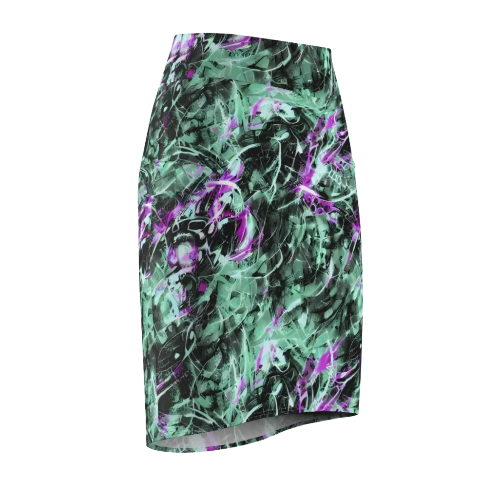 Amethyst Flux on Pencil Skirt — Front Side