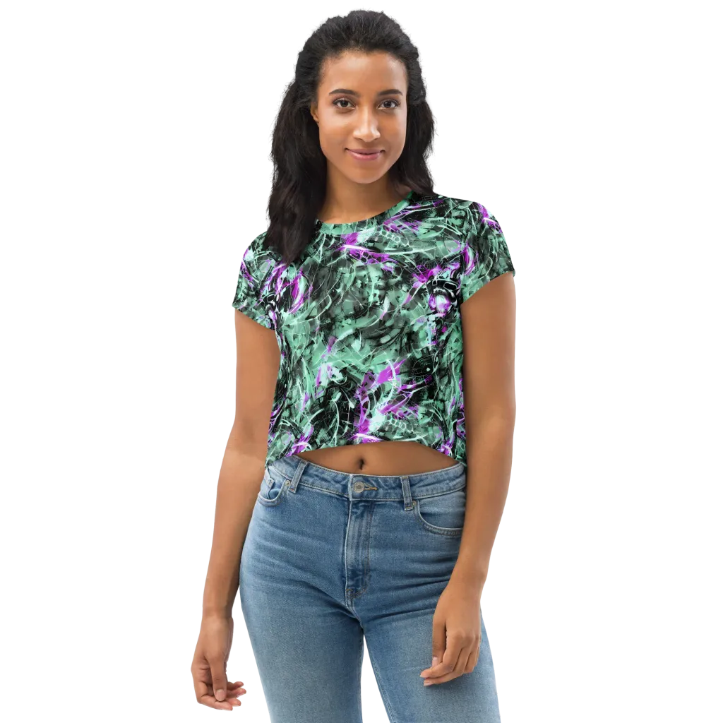 Amethyst Flux on Crop Tee — Front