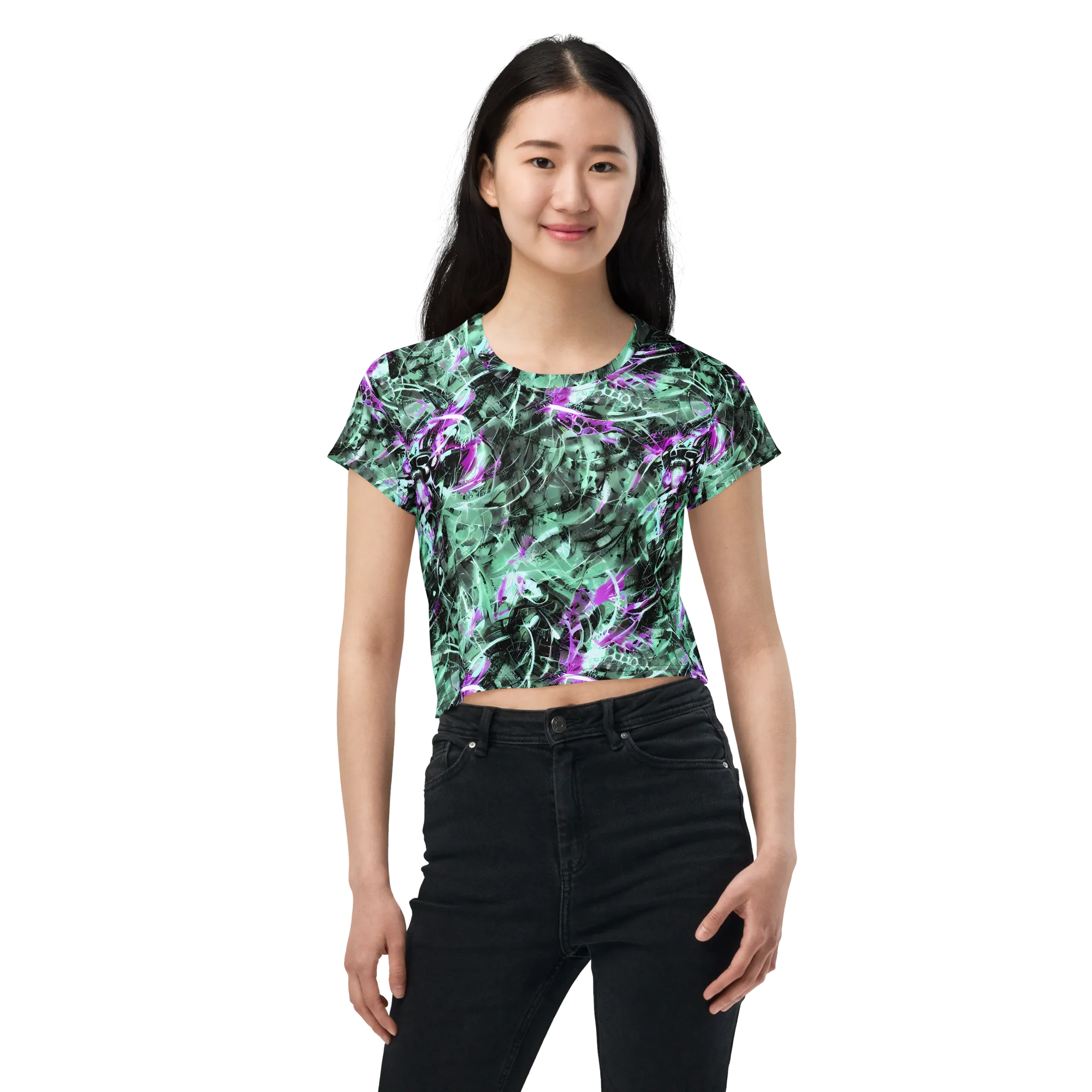 Amethyst Flux on Crop Tee — Front